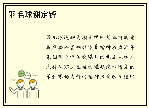 羽毛球谢定锋